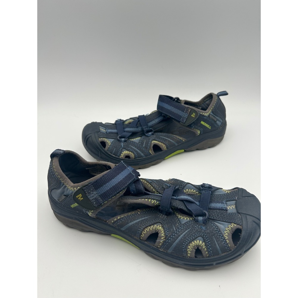 Merrell Hydro Hiker Sandal Navy Blue Leather Water Shoes MY53375 Kids Size 5M